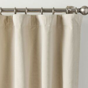 Pottery Barn Velvet Twill Blackout Curtain Parchment Window Panel 50" x 84" NEW